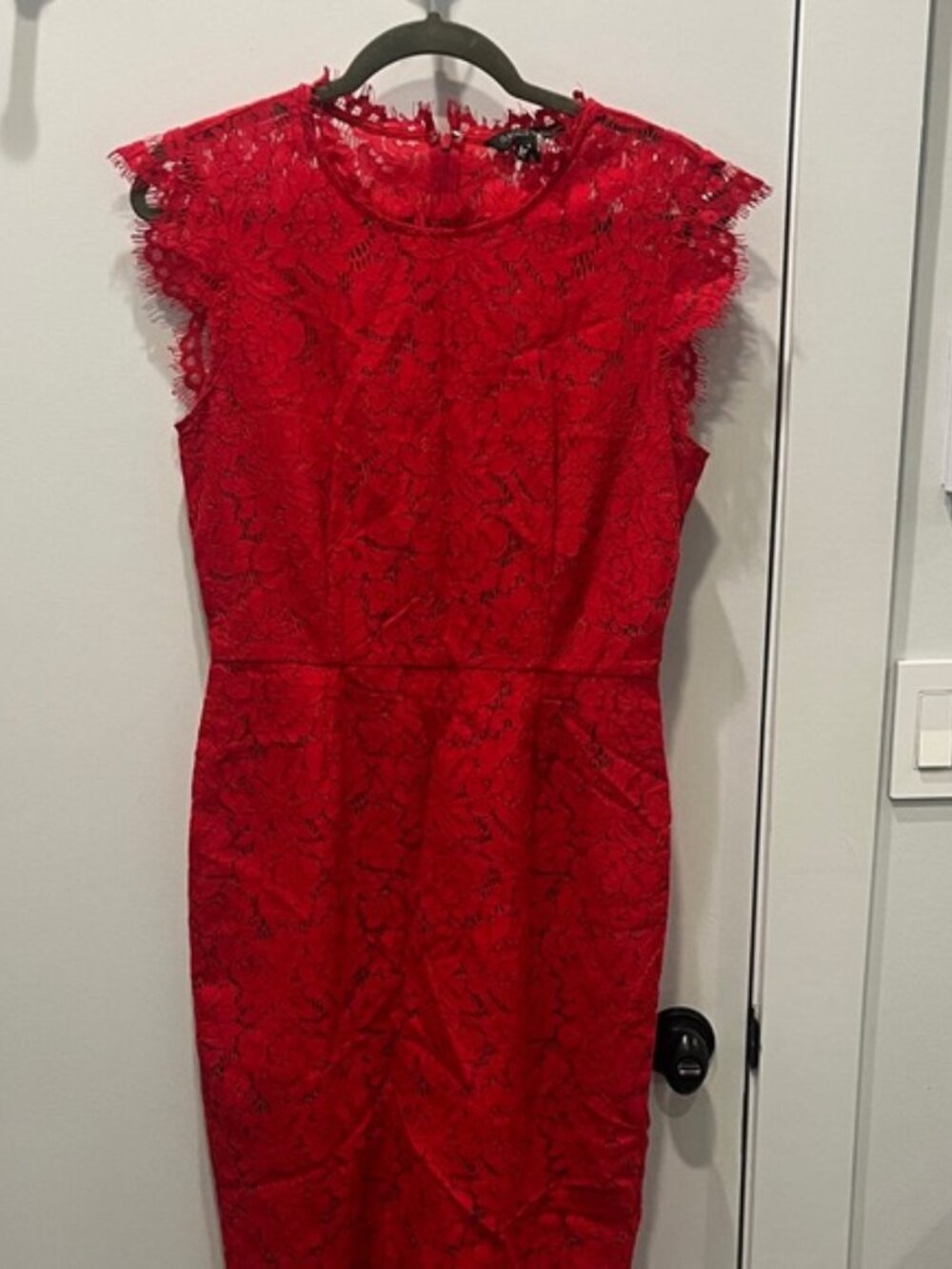 Rachel Zoe Red Lace Midi Dress - Picture 7 of 8